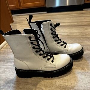 White combat boots